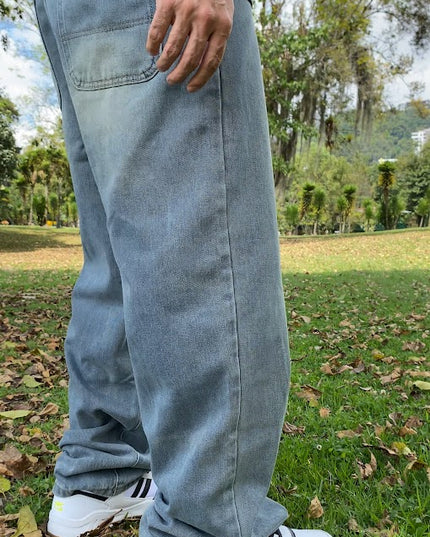 Pantalon Baggy Azul MMela Desgastado