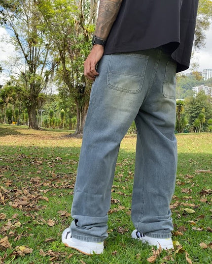 Pantalon Baggy Azul MMela Desgastado
