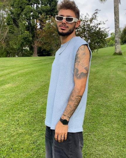 Camiseta sin manga azul urban