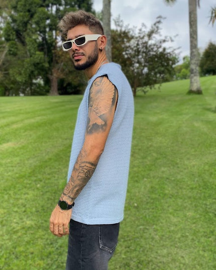 Camiseta sin manga azul urban