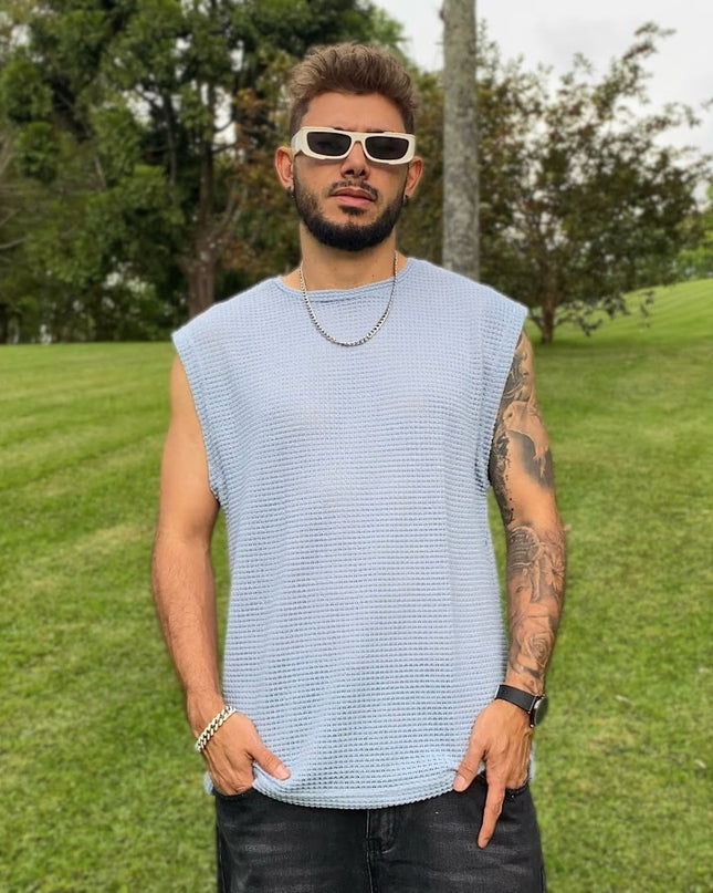 Camiseta sin manga azul urban