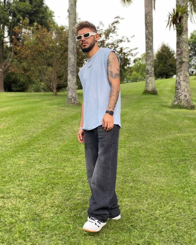 Camiseta sin manga azul urban