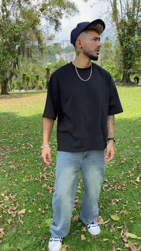 Pantalon Baggy Azul MMela Desgastado