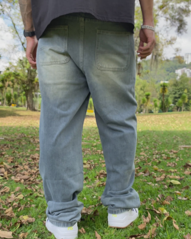 Pantalon Baggy Azul MMela Desgastado